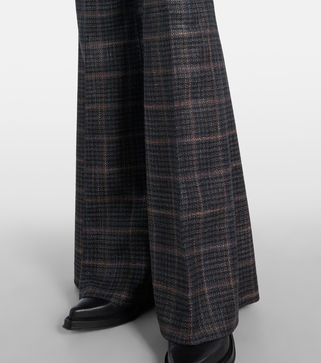 Rhein checked wool and silk flared pants | Gabriela Hearst