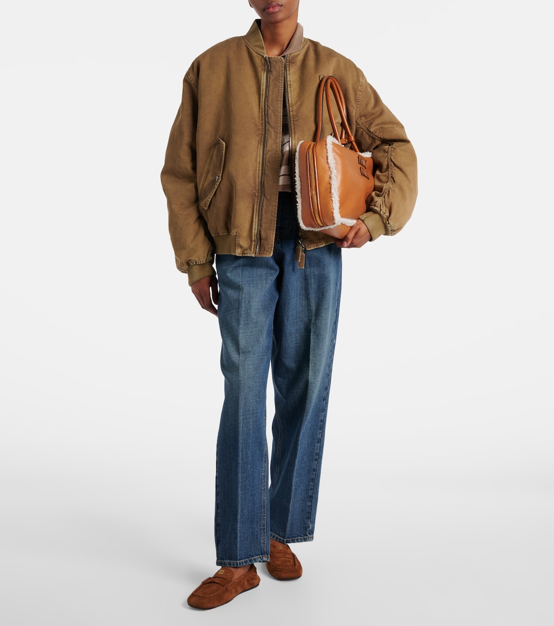 Beau Large leather tote bag | Miu Miu