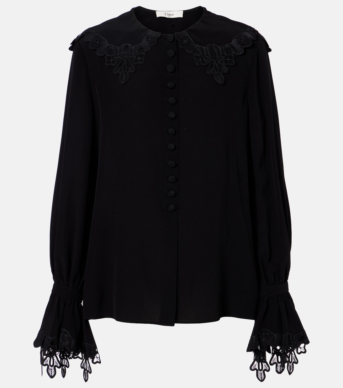 Embroidered silk crêpe de chine blouse | Chloé