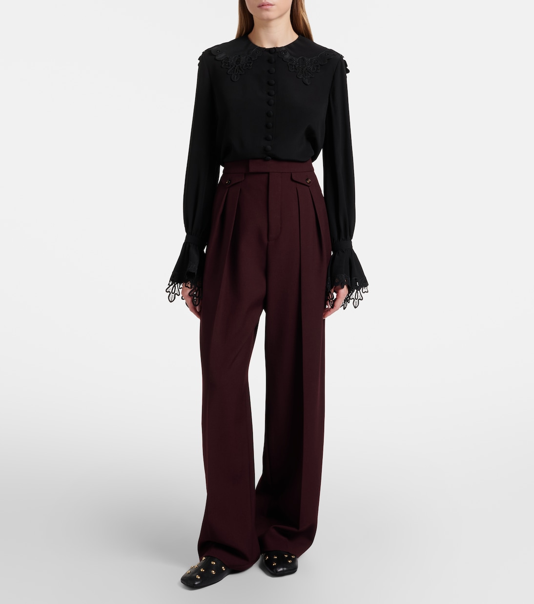 Embroidered silk crêpe de chine blouse | Chloé