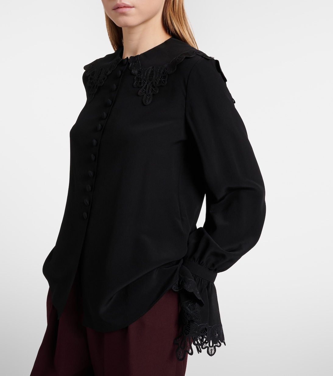Embroidered silk crêpe de chine blouse | Chloé