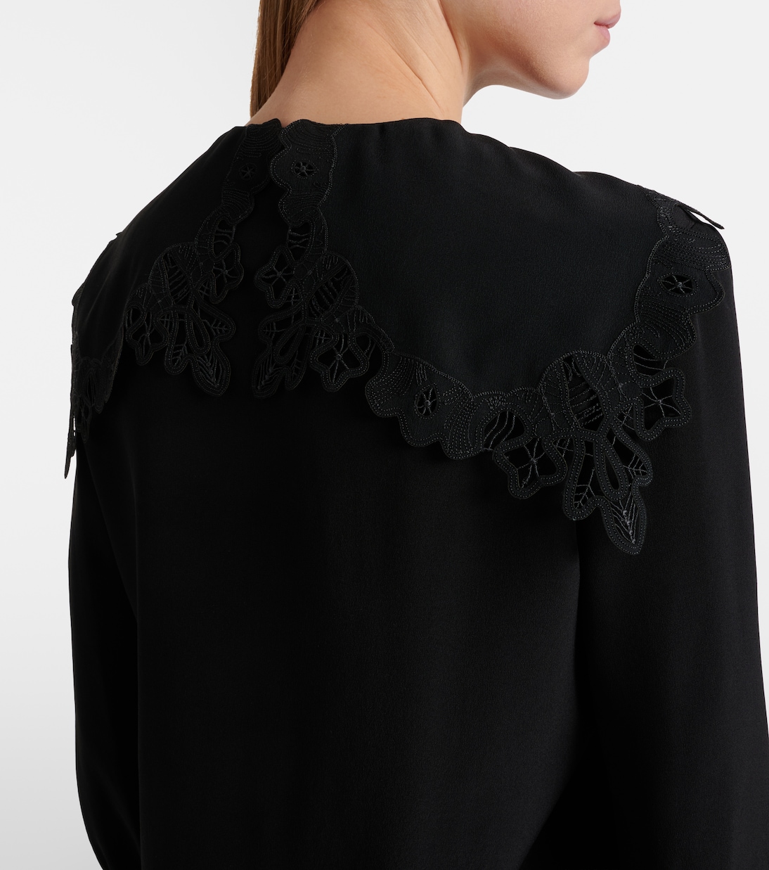 Embroidered silk crêpe de chine blouse | Chloé