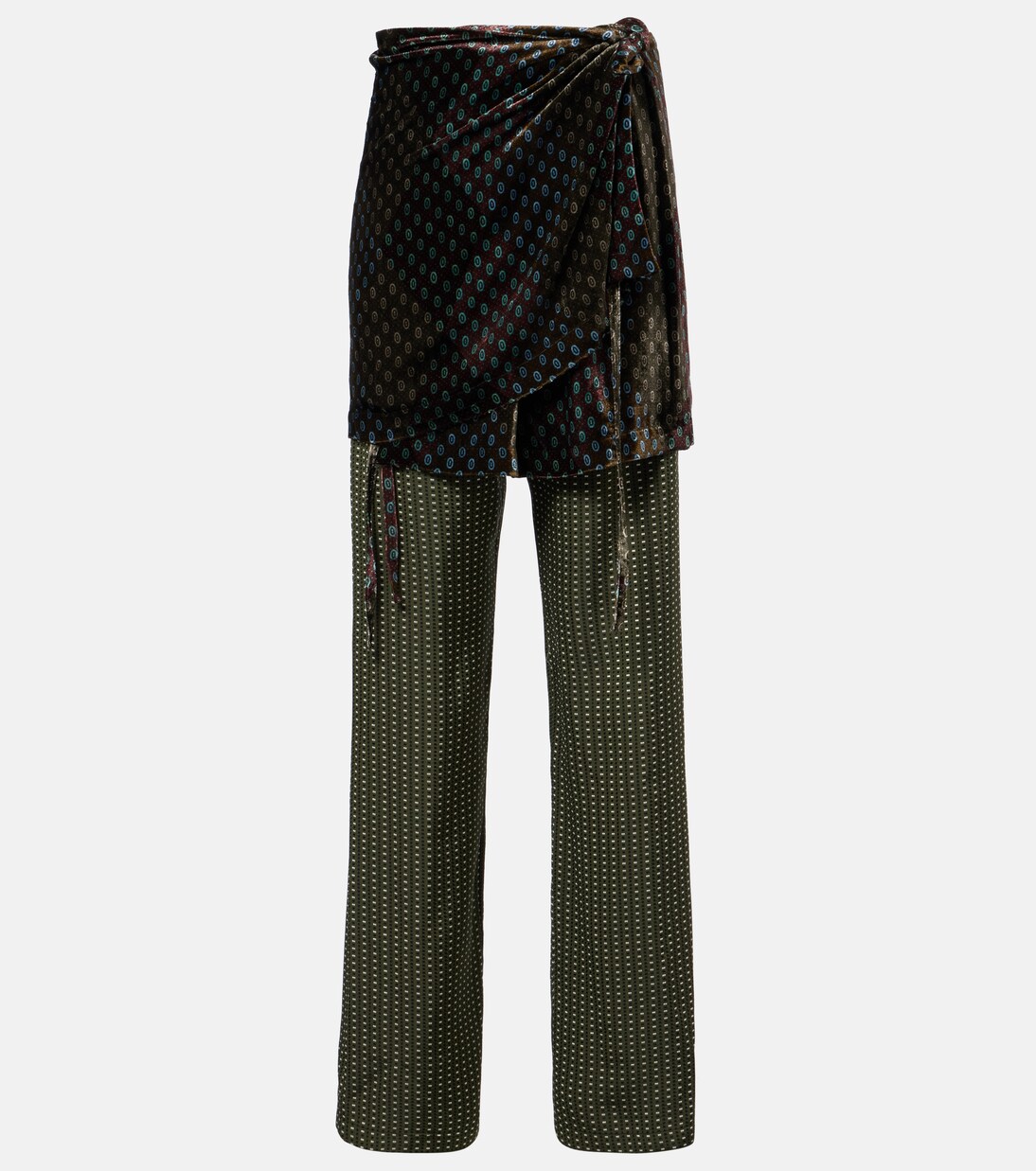 Draped printed wide-leg pants | Dries Van Noten