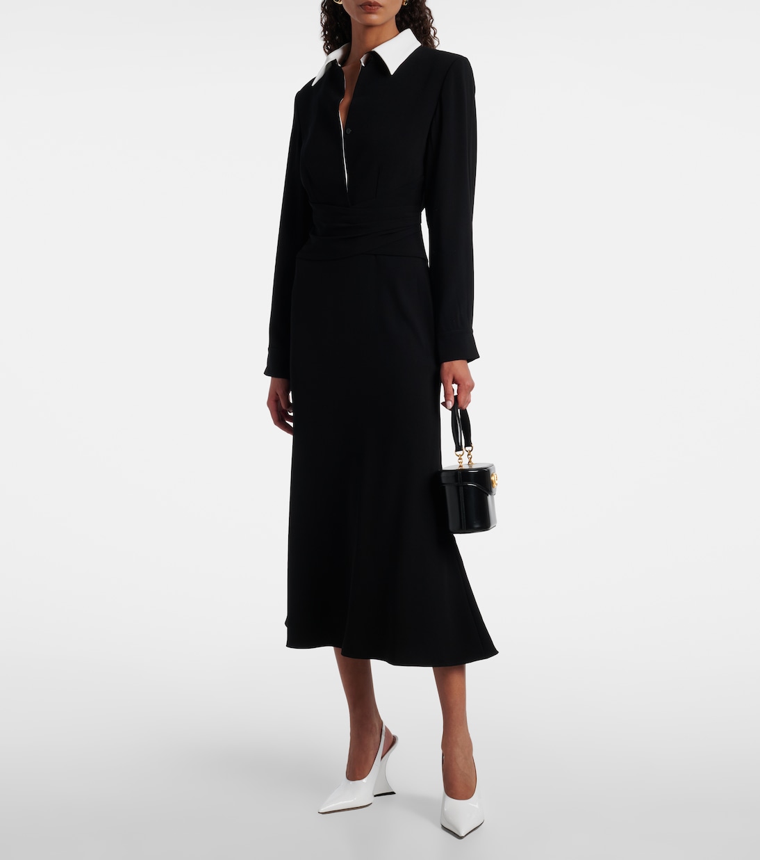 Satin crêpe midi dress | Roland Mouret