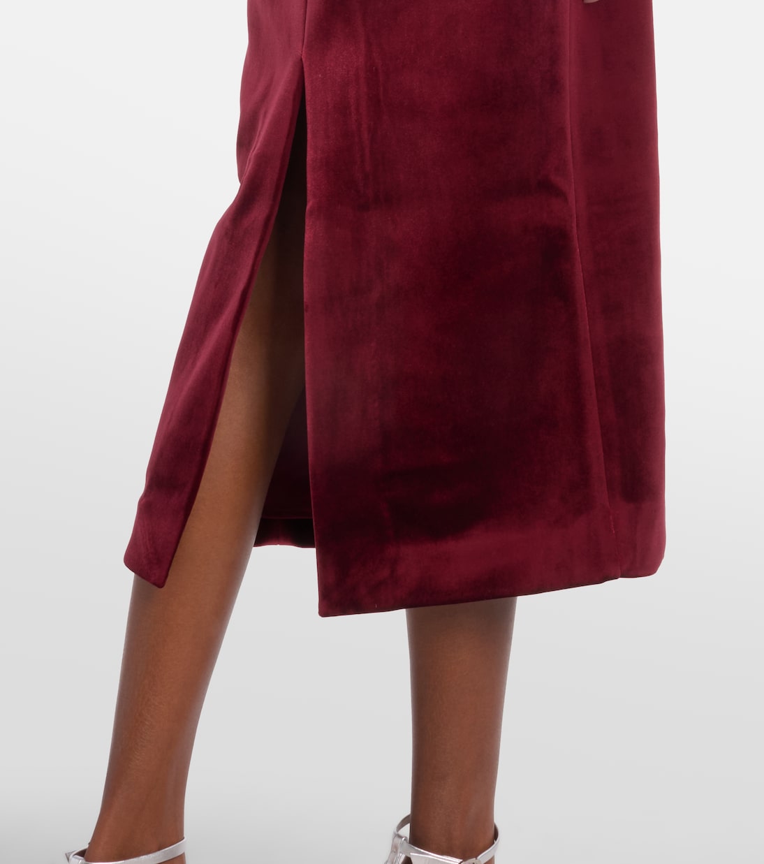 Vestido midi Edwiena de terciopelo adornado | Rebecca Vallance