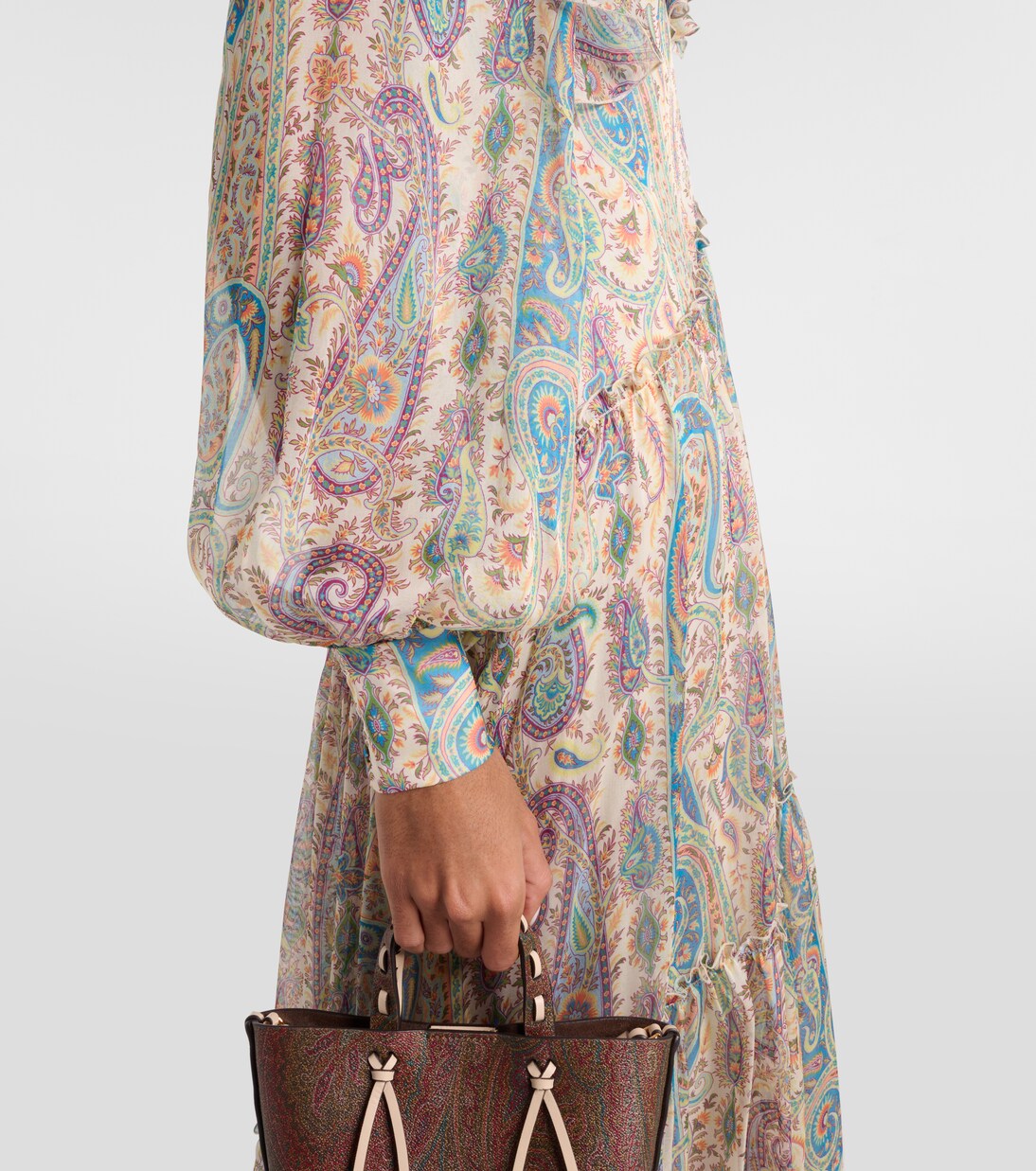 Lace-trimmed silk georgette slip dress | Etro