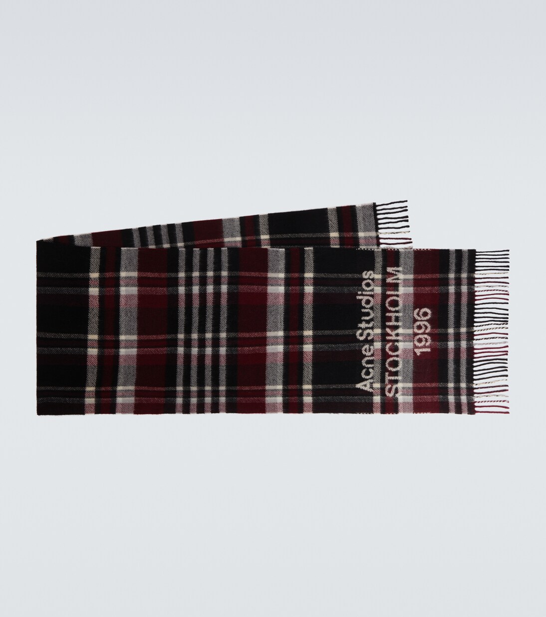 Fringed plaid wool scarf | Acne Studios