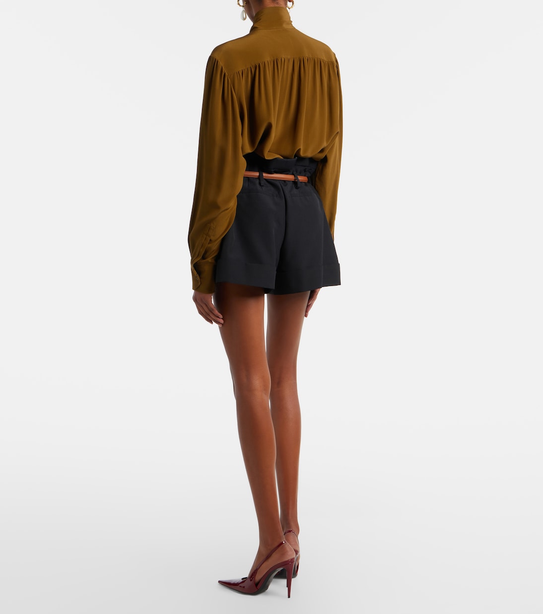 Belted mohair and wool shorts | Saint Laurent