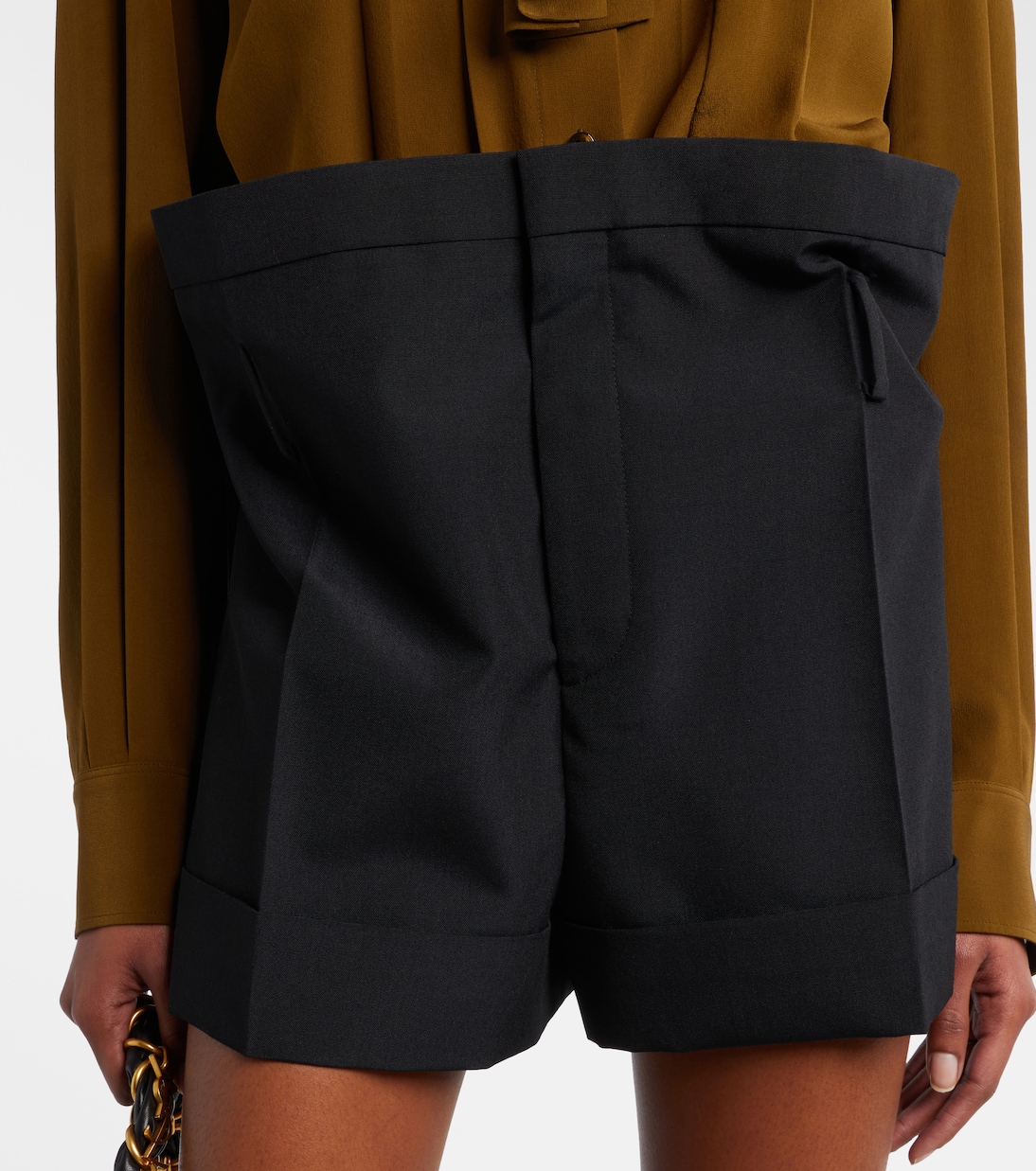 Belted mohair and wool shorts | Saint Laurent