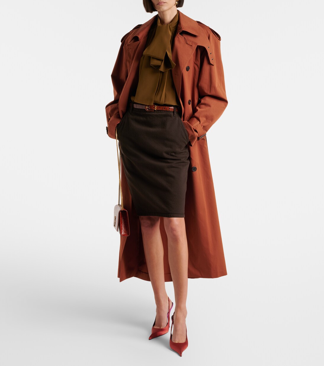 Tie-neck silk crêpe de chine blouse | Saint Laurent