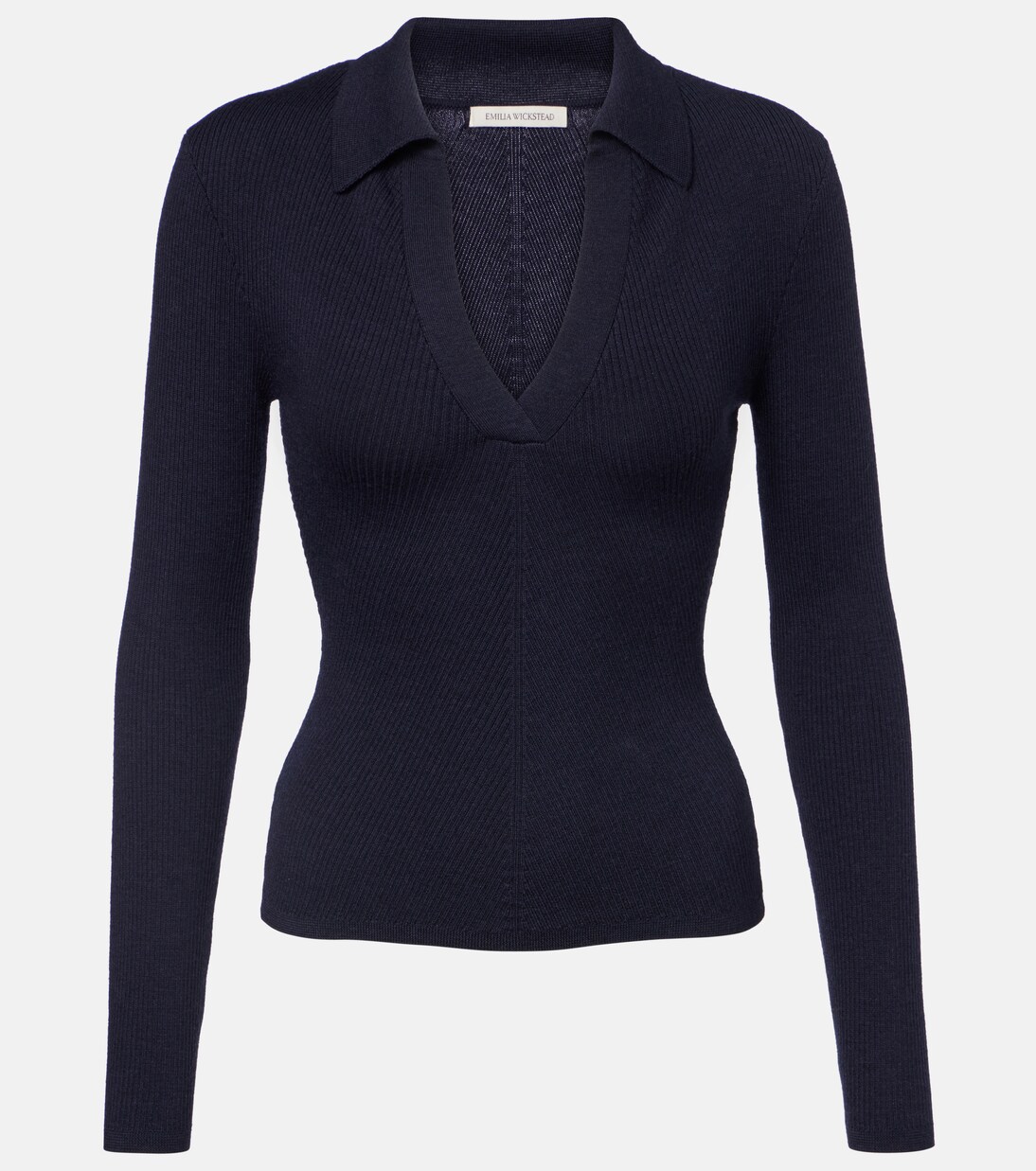 Austin ribbed-knit wool polo sweater | Emilia Wickstead