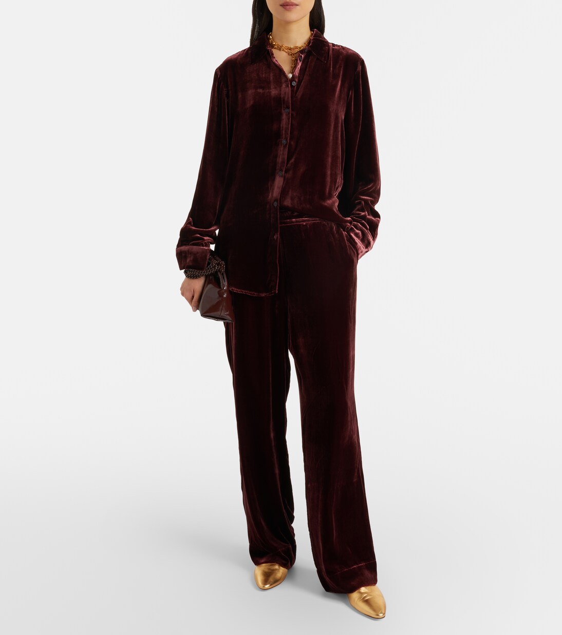 Chemise London en velours | Asceno