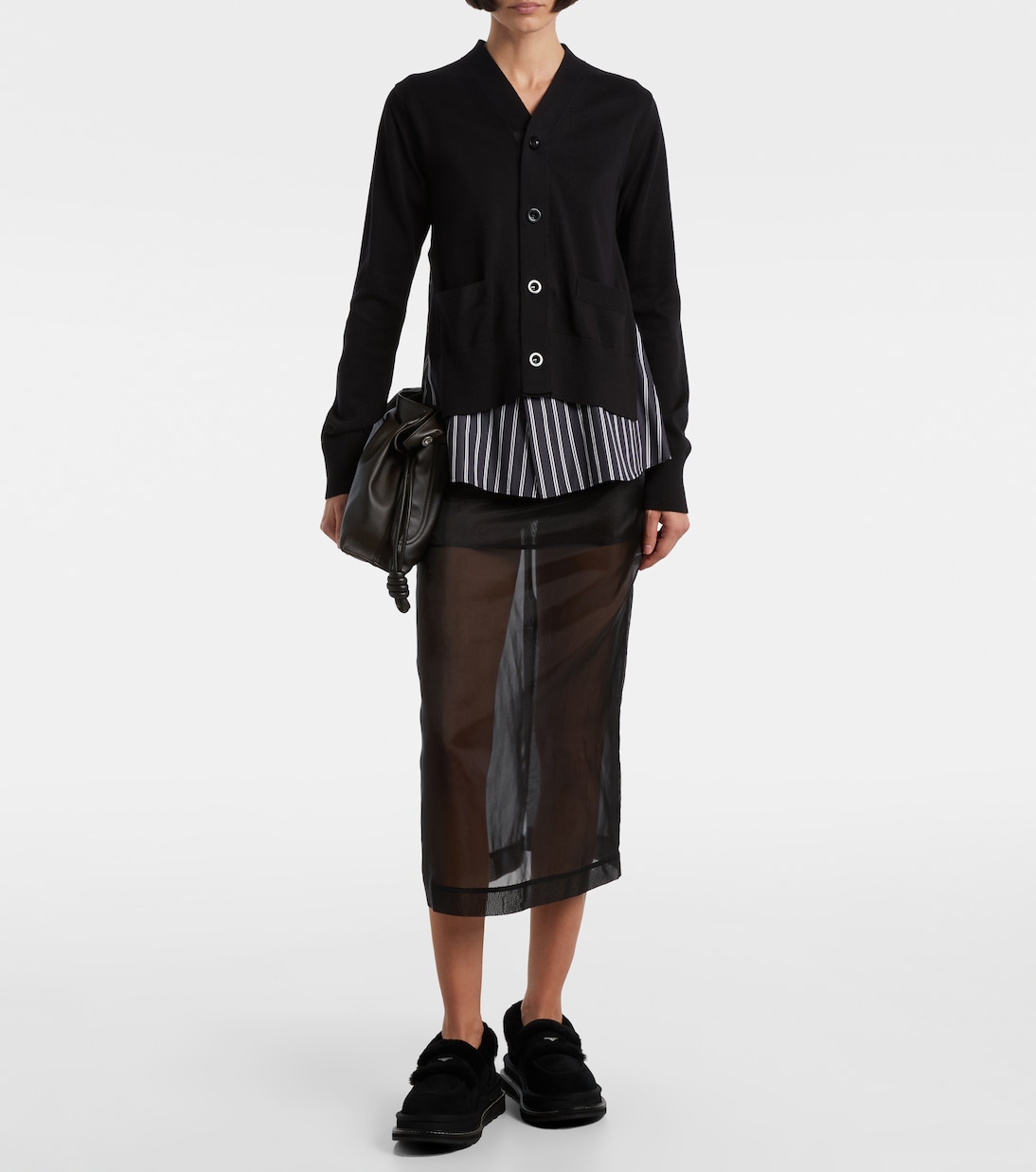 x UGG suede and shearling penny loafers | Sacai