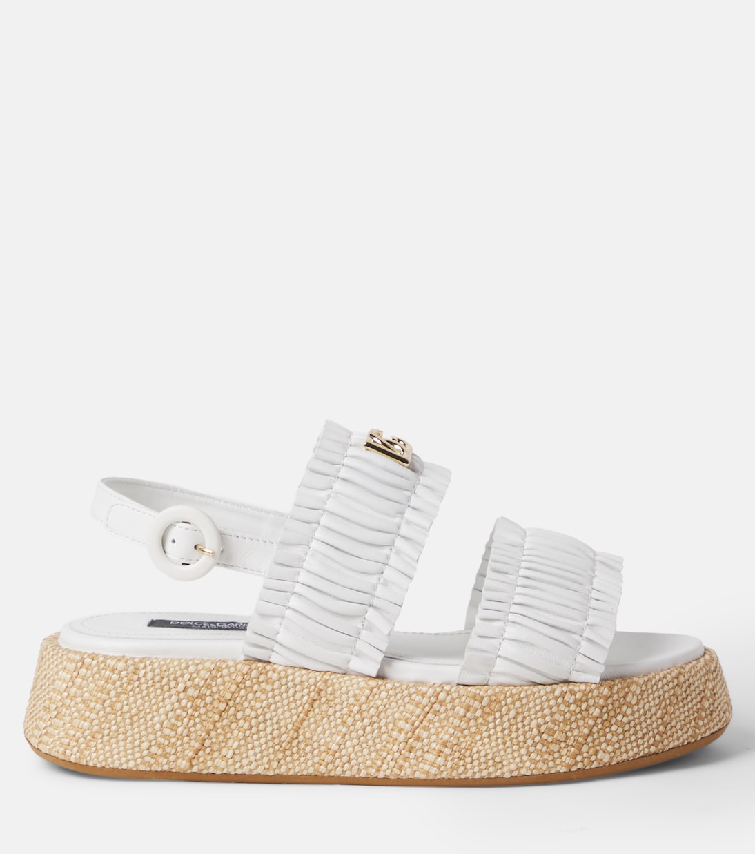 DG ruched leather sandals | Dolce&Gabbana Kids