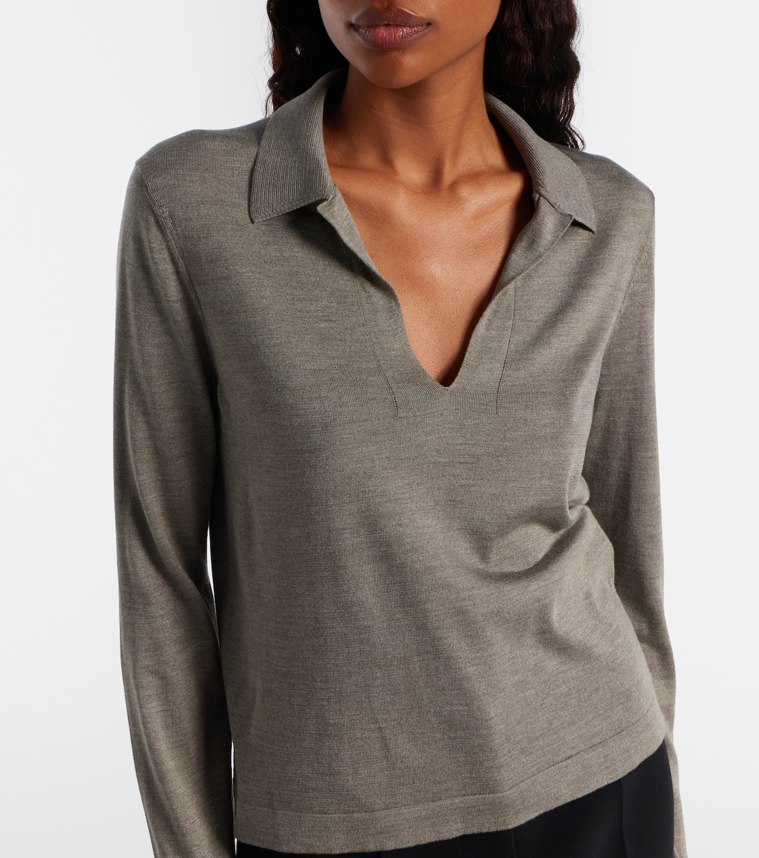 Mikel silk polo sweater | Khaite