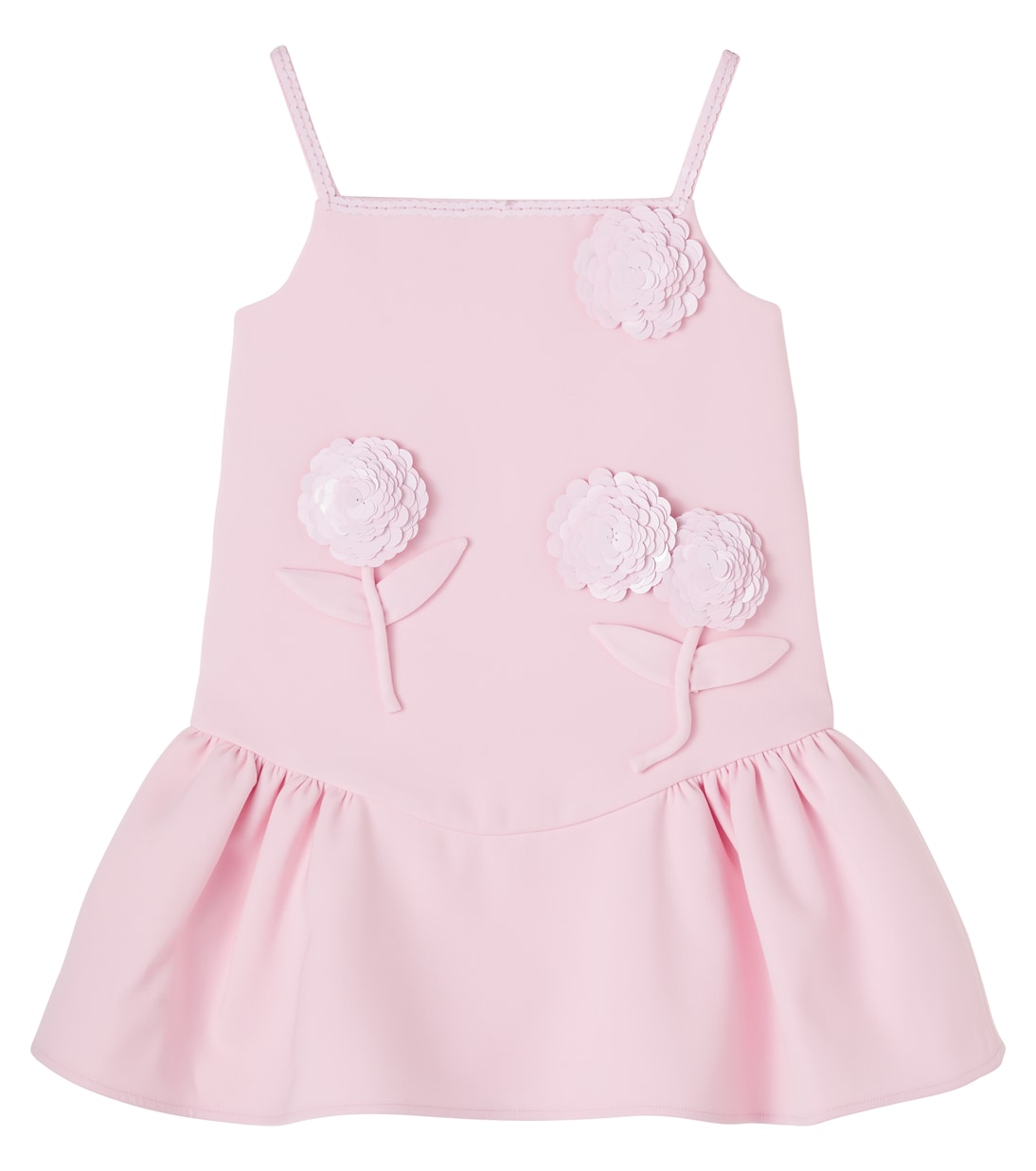 Floral-appliqué crêpe dress | Self-Portrait Kids