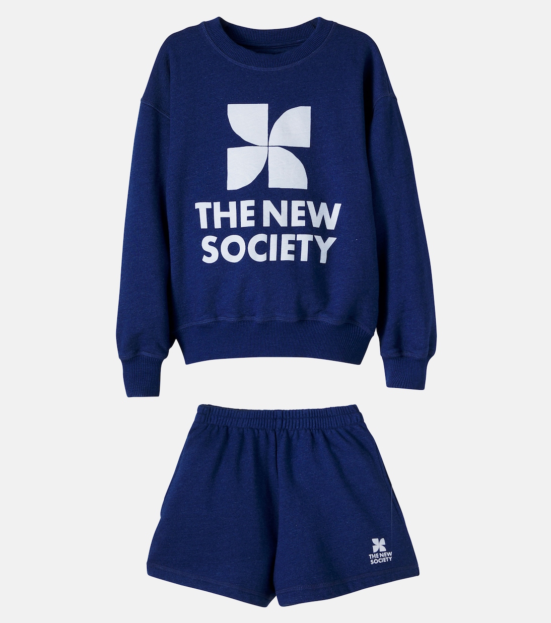 Logo cotton sweatshirt and shorts set | The New Society