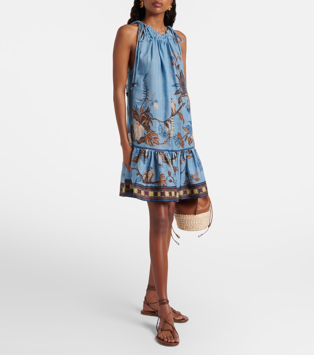 Georgie printed ramie minidress | Alémais