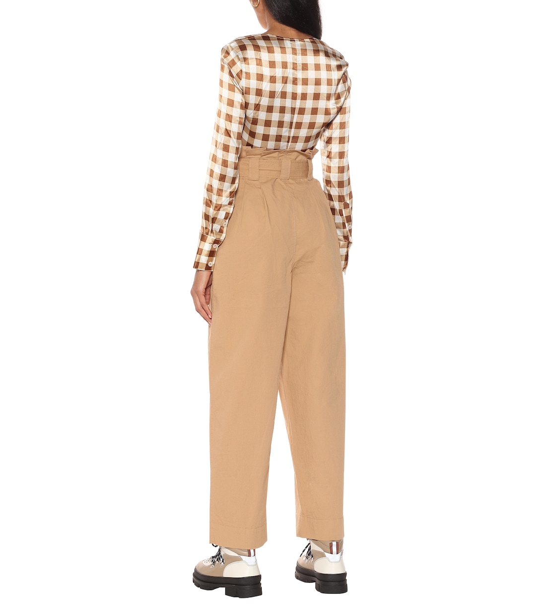 Pantalon ample paper bag en coton | Ganni