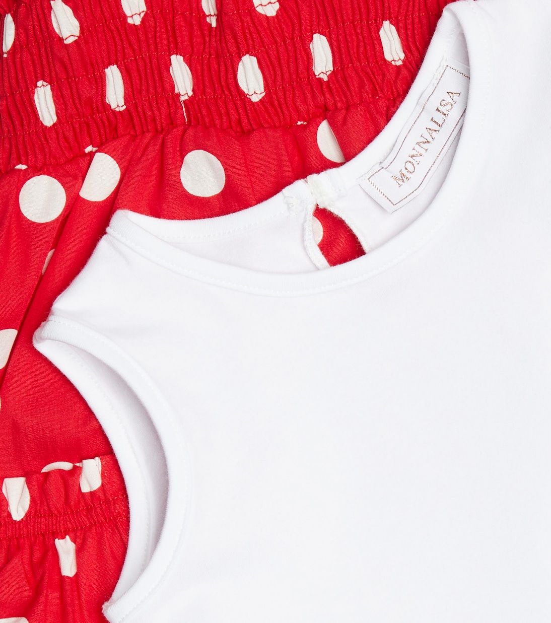 Baby polka-dot playsuit and tank top set | Monnalisa