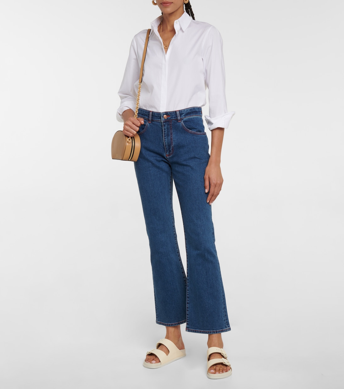 Jeans flared cropped a vita media | See By Chloé