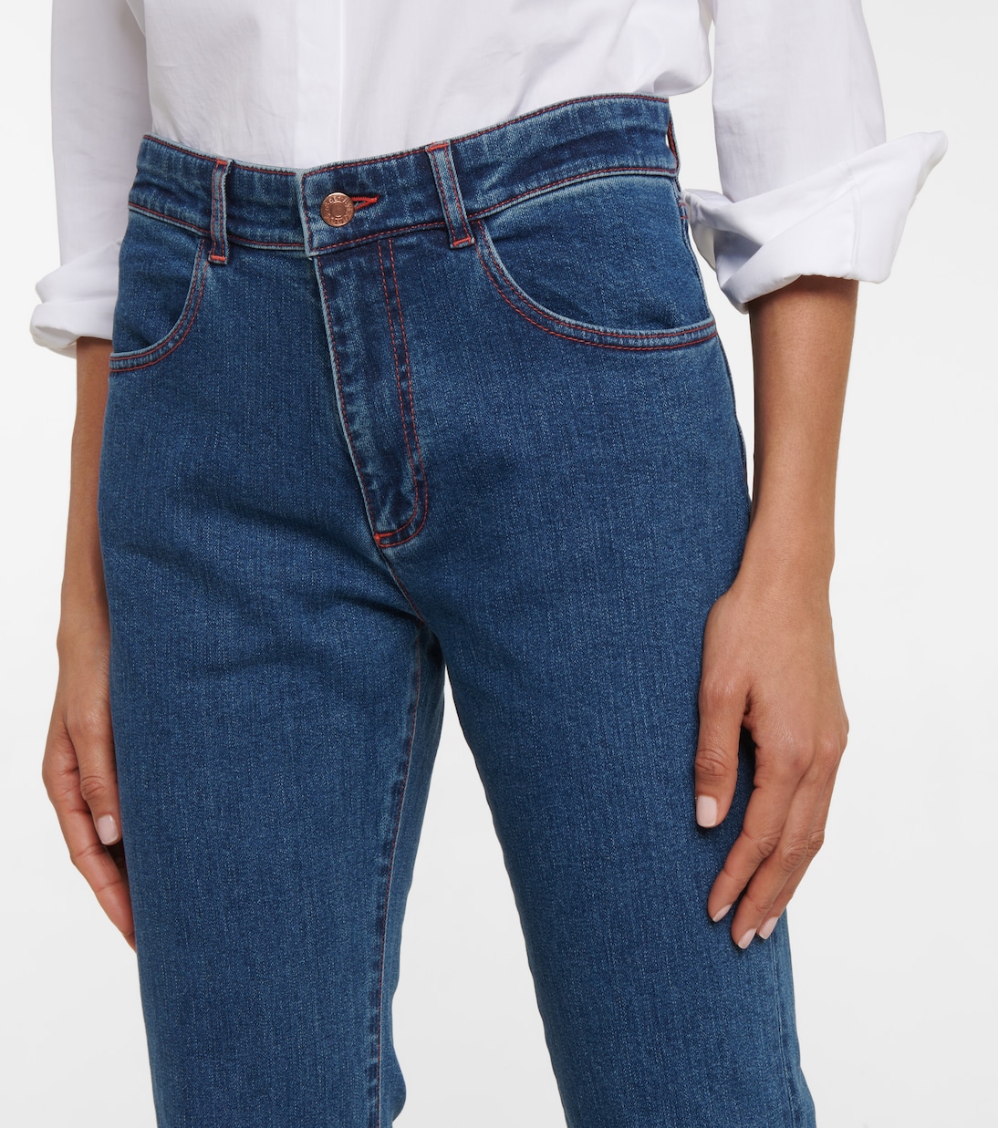 Jeans flared cropped a vita media | See By Chloé