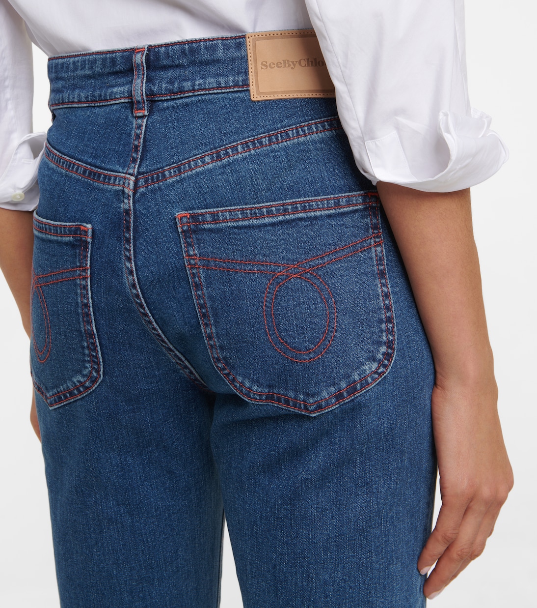 Jeans flared cropped a vita media | See By Chloé