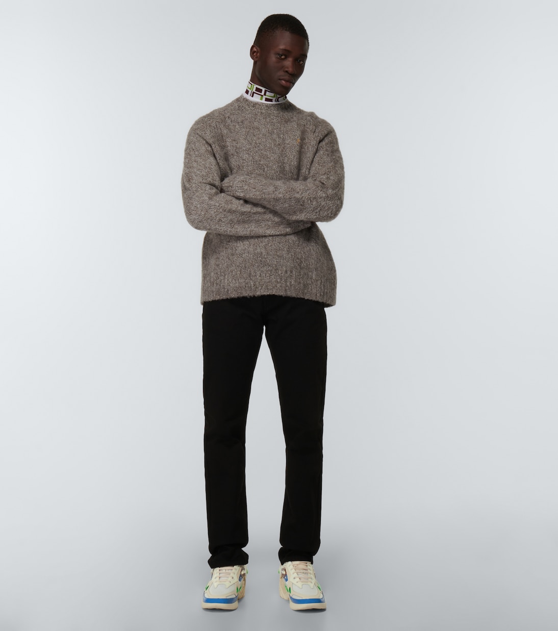 Cylon-21 leather-trimmed sneakers | Raf Simons