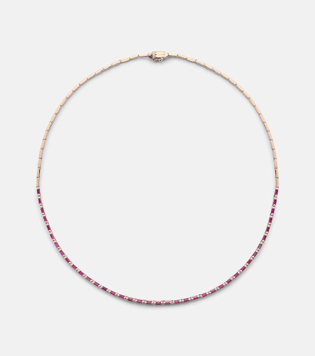 Collana in oro rosa 18kt con rubini di Suzanne Kalan, gioiello chic per giovani trendsetter