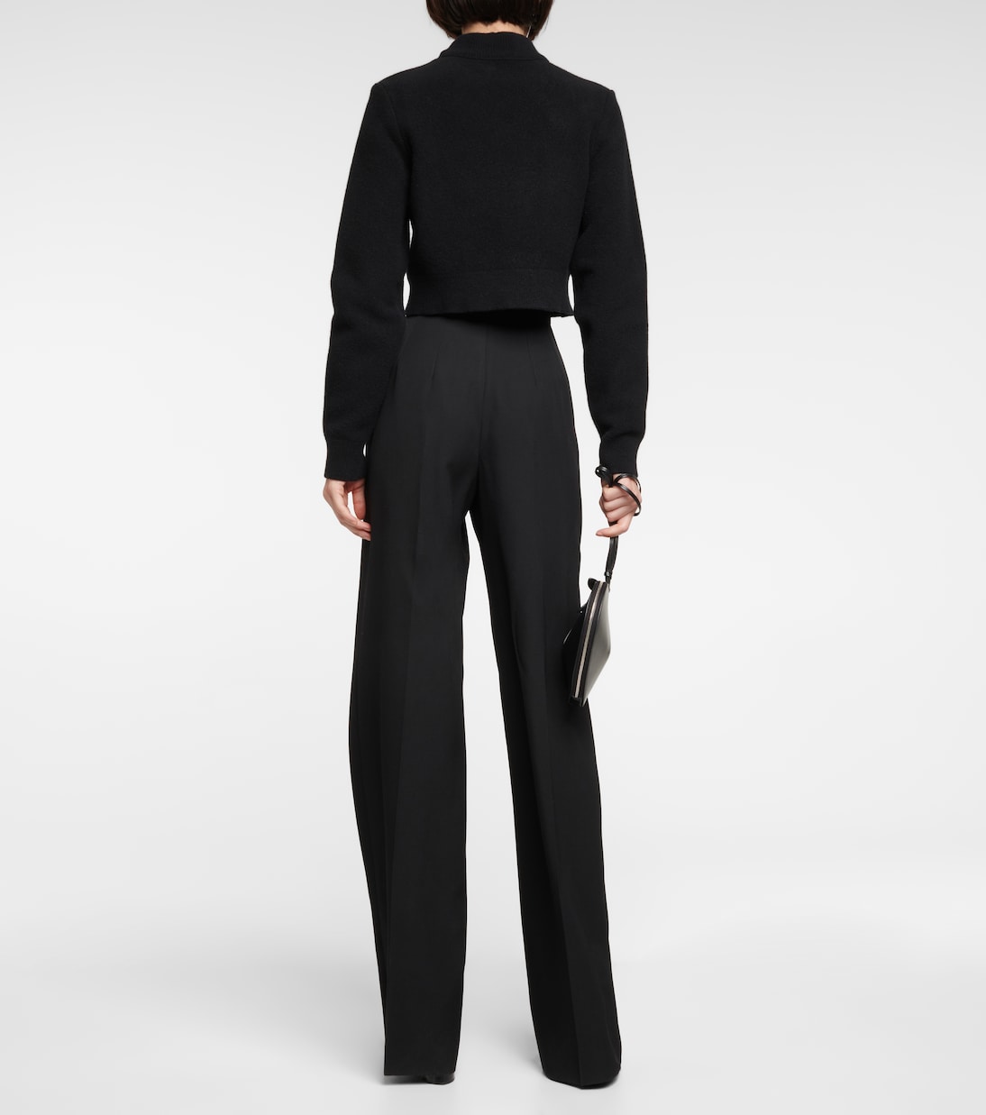 Pullover cropped Keyhole in lana vergine | Alaïa