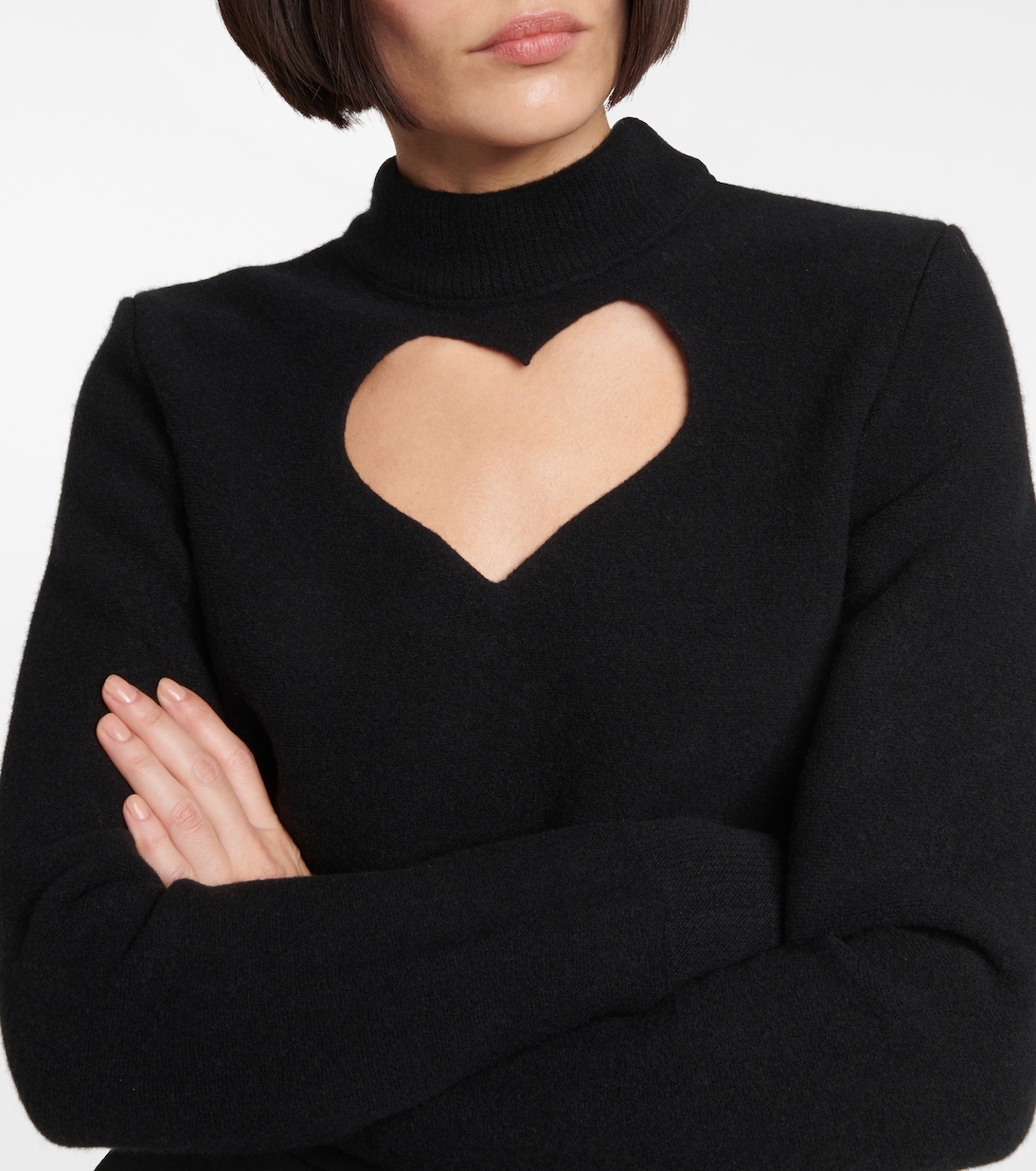 Pullover cropped Keyhole in lana vergine | Alaïa