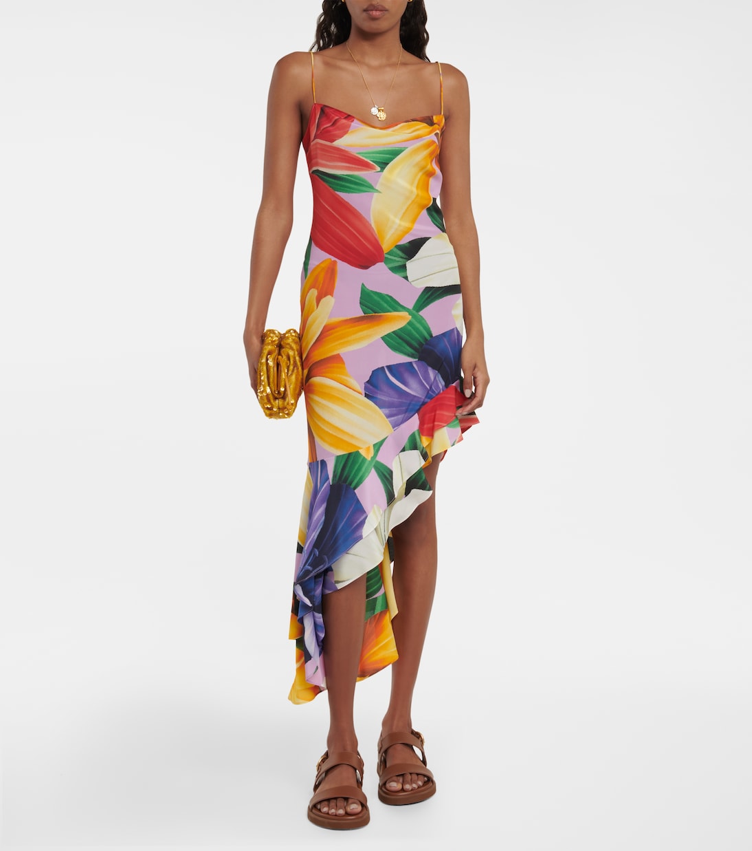 Printed asymmetrical midi dress | Etro