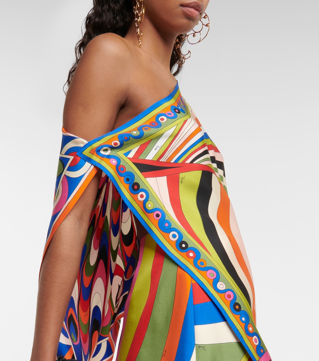 One-Shoulder-Top Iride aus Seide | Pucci