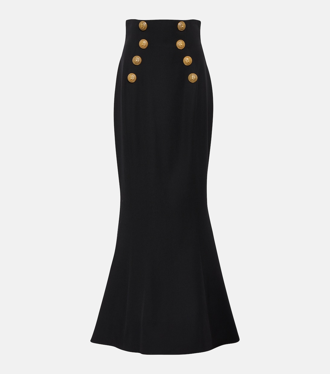 Gonna lunga a vita alta in lana vergine | Balmain