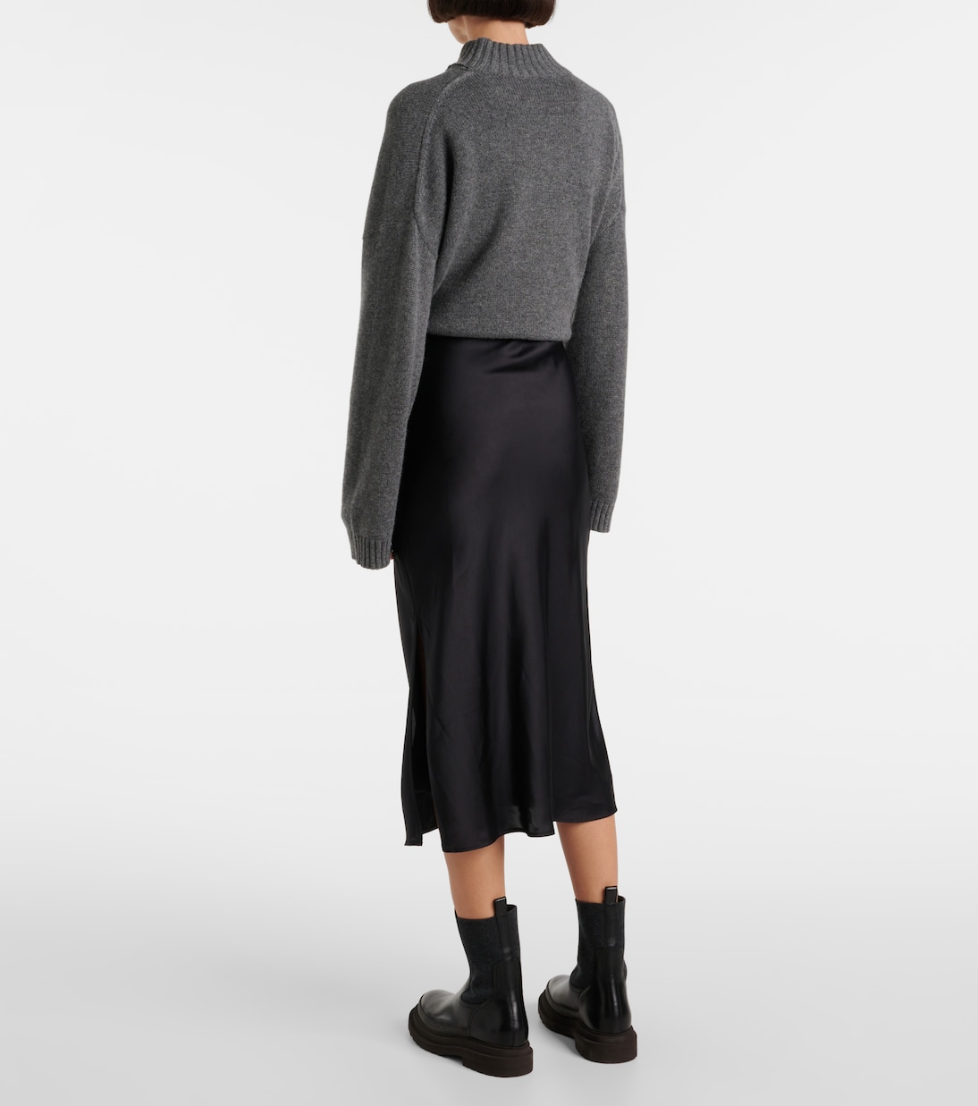 Gonna midi in raso | Brunello Cucinelli