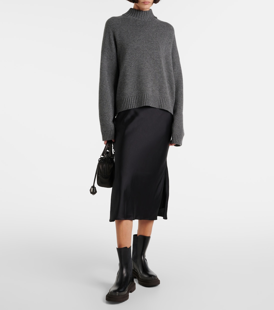 Gonna midi in raso | Brunello Cucinelli