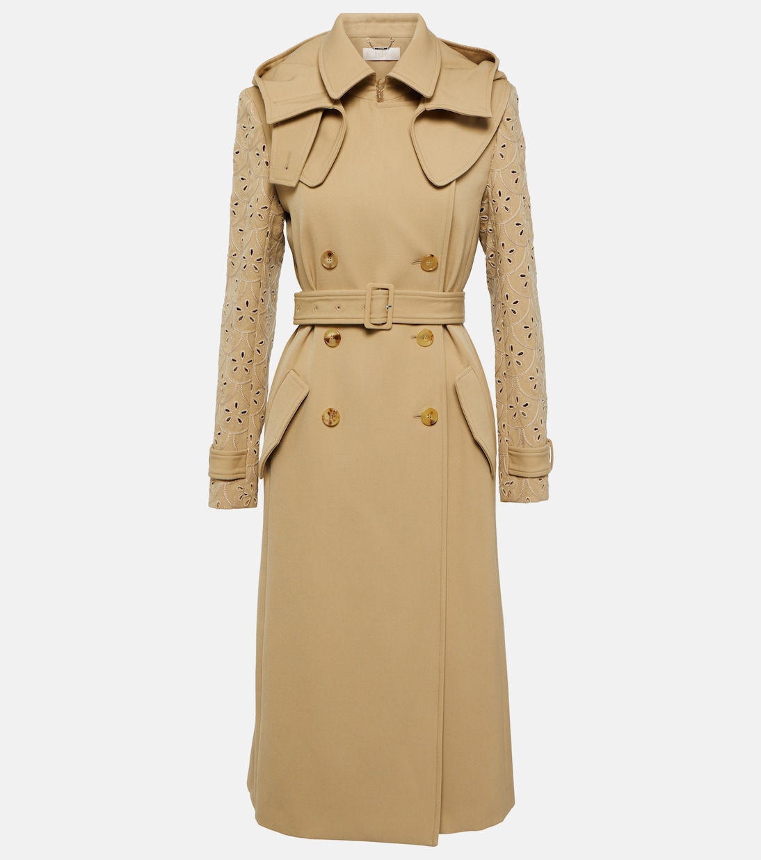 Trench in lana vergine con pizzo | Chloé