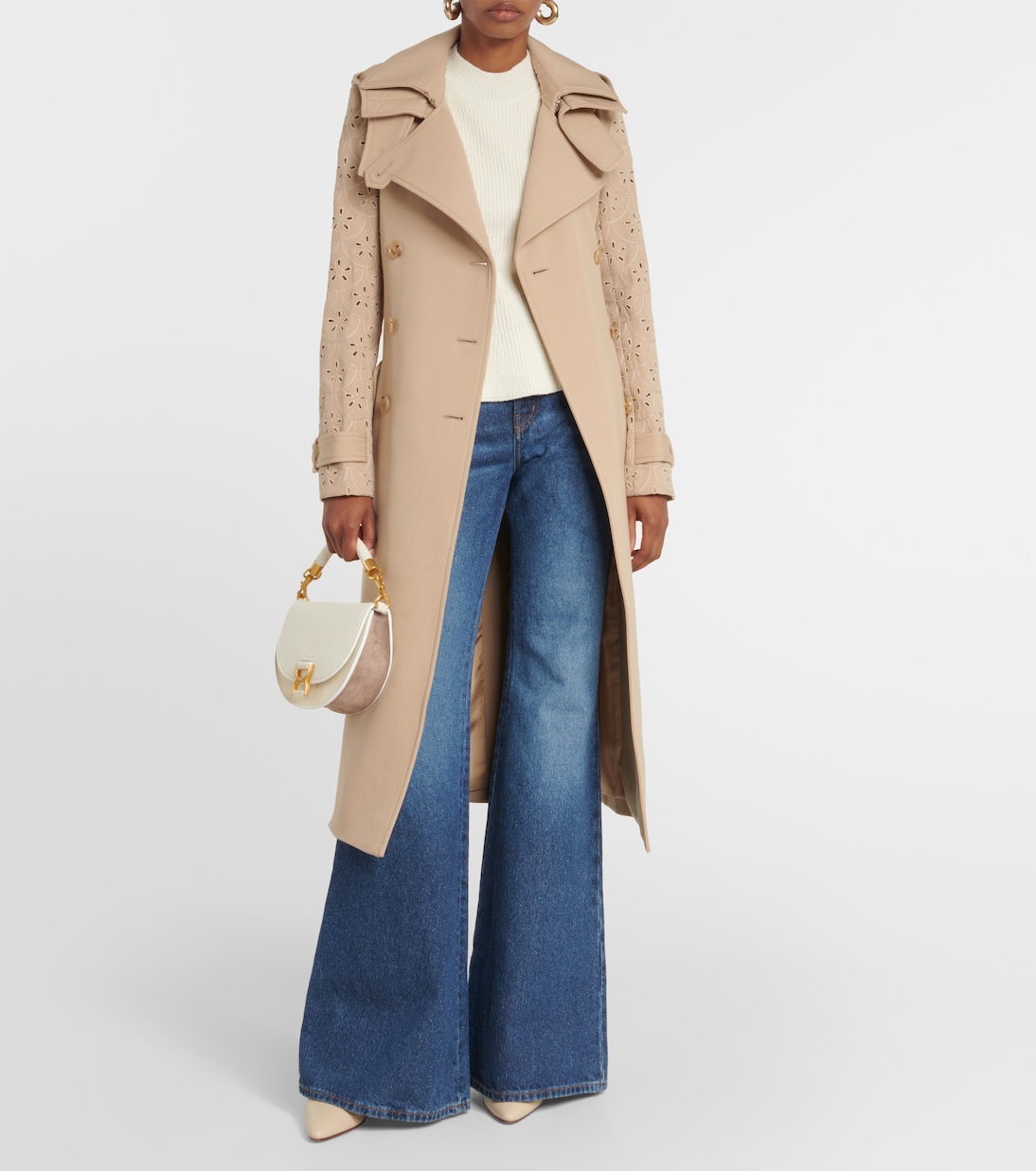 Trench in lana vergine con pizzo | Chloé