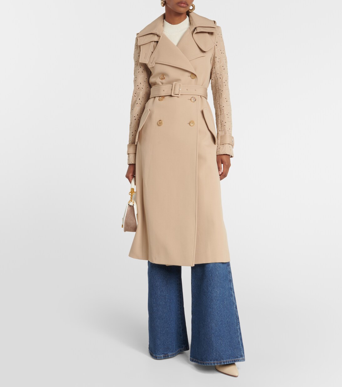 Trench in lana vergine con pizzo | Chloé