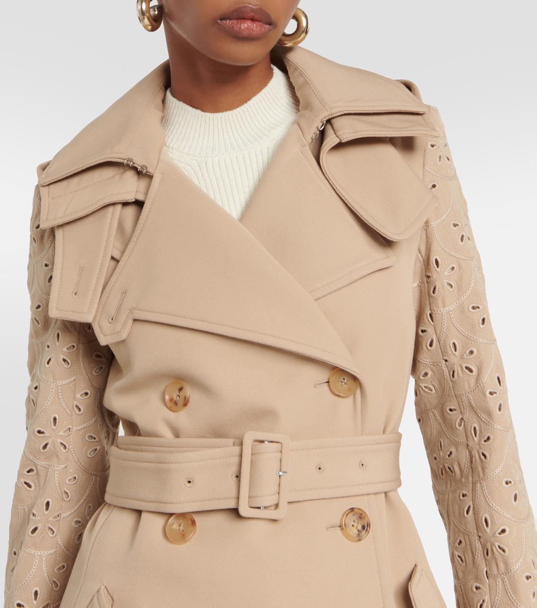 Trench in lana vergine con pizzo | Chloé
