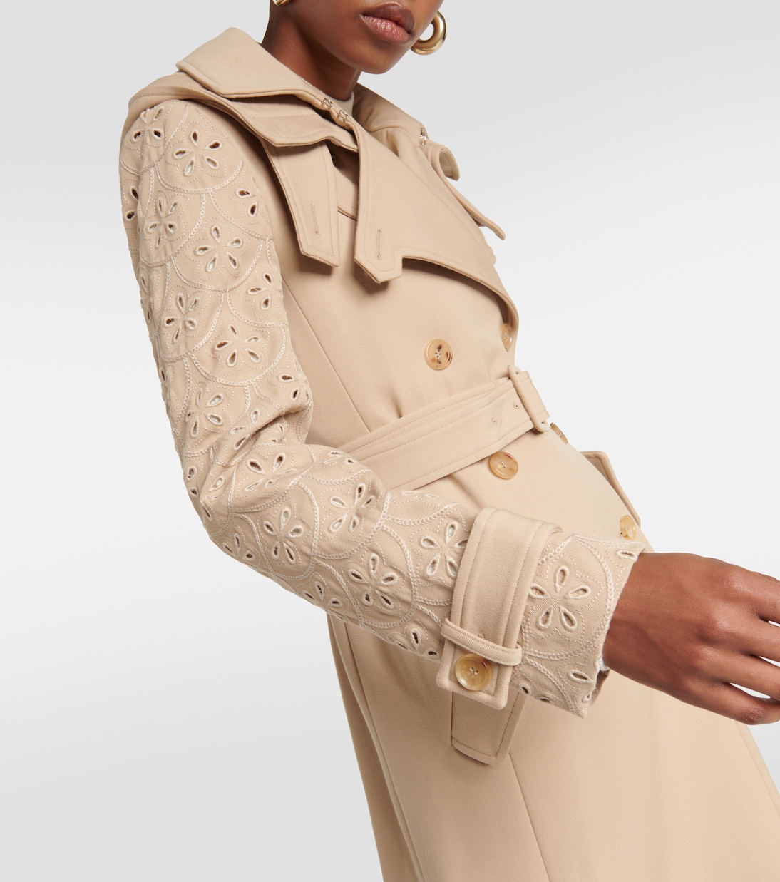 Trench in lana vergine con pizzo | Chloé