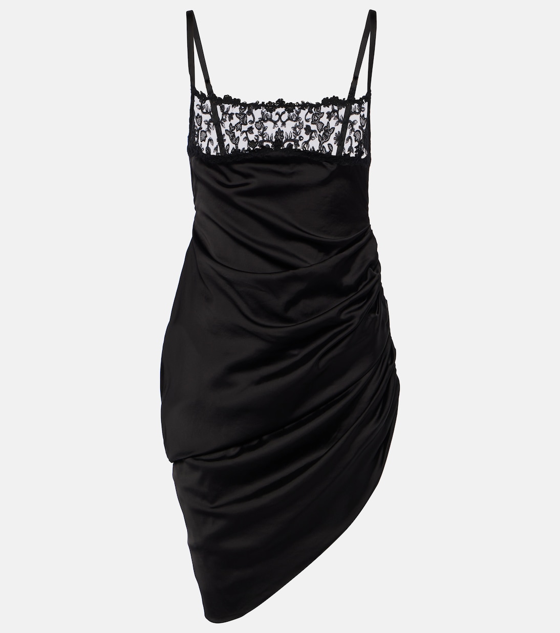 Jacquemus La Saudade Brodée Satin Minidress | Black | FARFETCH