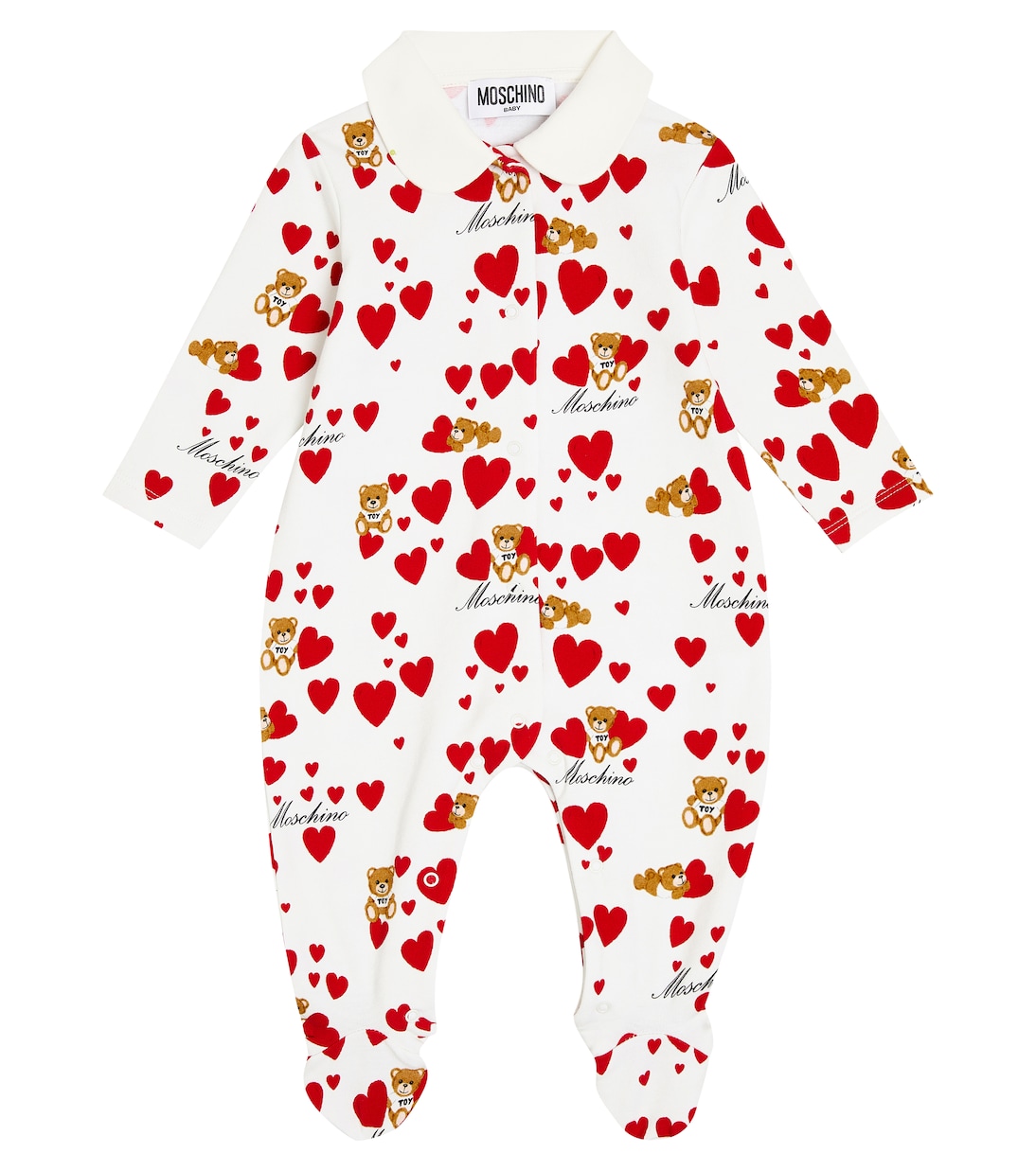 Baby - Tutina in misto cotone con stampa | Moschino Kids