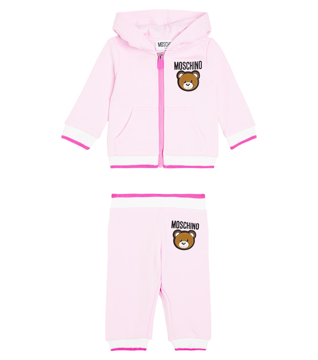 Bébé – Ensemble sweat-shirt à capuche et pantalon de survêtement en coton | Moschino Kids