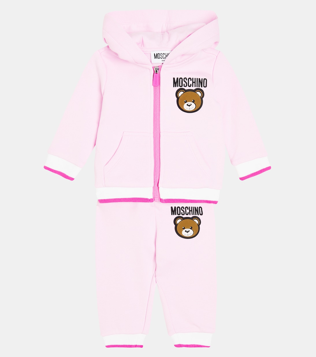 Bébé – Ensemble sweat-shirt à capuche et pantalon de survêtement en coton | Moschino Kids