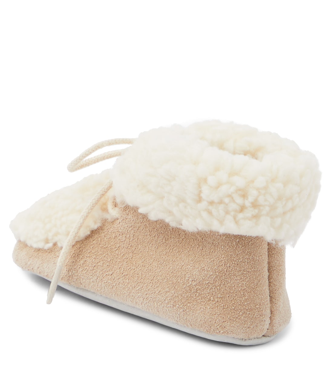Baby faux shearling-trimmed suede booties | Tartine et Chocolat