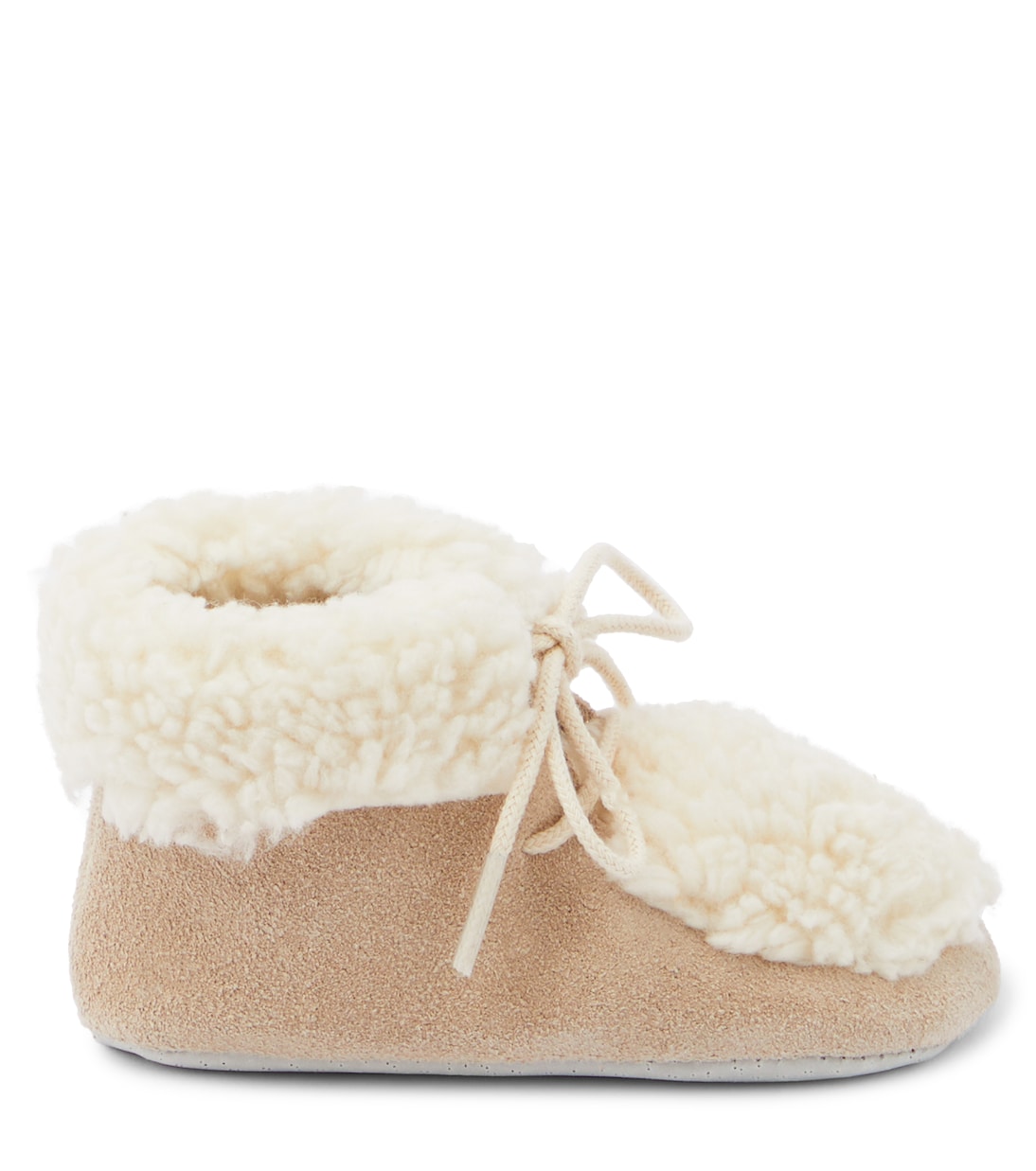 Baby faux shearling-trimmed suede booties | Tartine et Chocolat