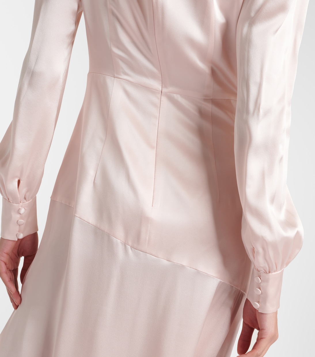 Ruched silk satin maxi dress in pink - Alessandra Rich