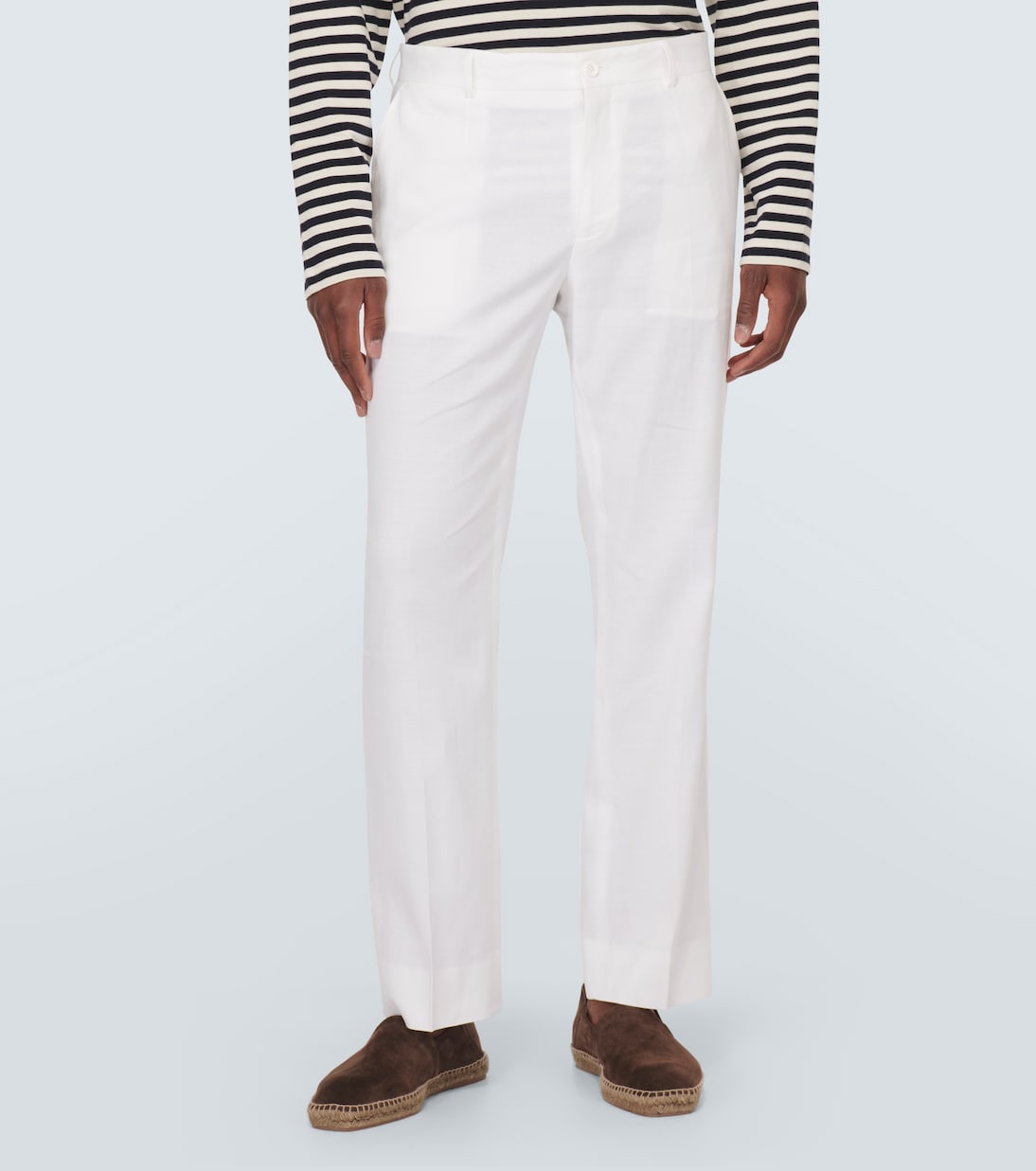 Pantalones rectos de mezcla de lino | Dolce&Gabbana