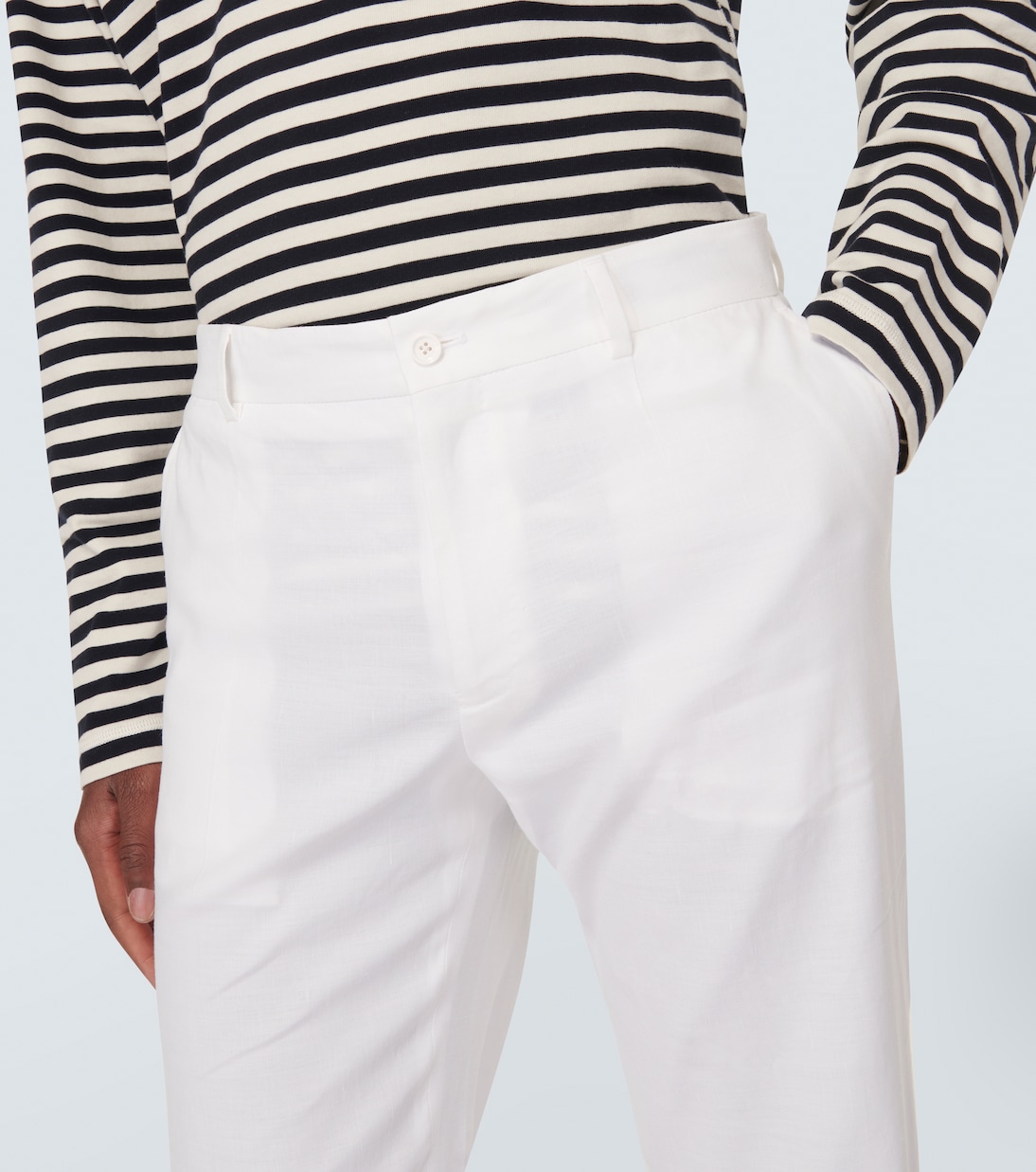 Pantalones rectos de mezcla de lino | Dolce&Gabbana